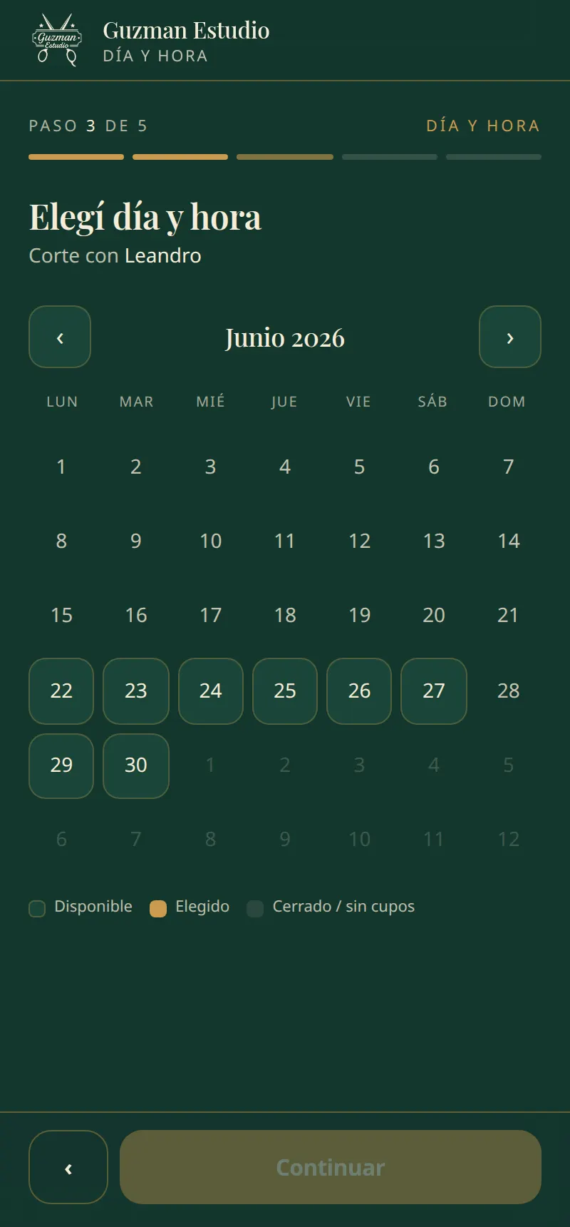 El turno queda en tu agenda