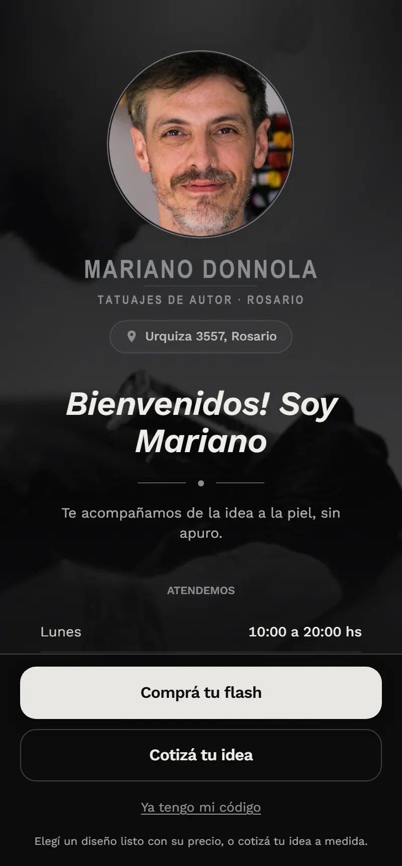 La página del estudio